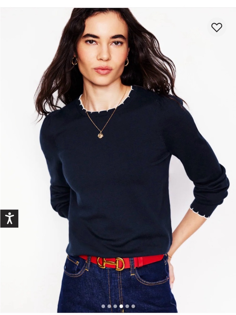 Boden Pru Scallop Trim Sweater